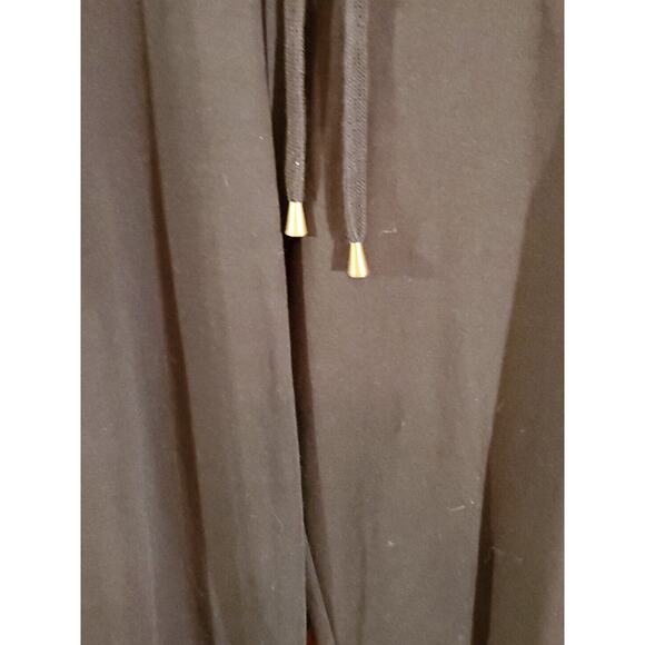 Love Sam Med Beaded Cuff Soft Knit Elastic Waist Pockets Drawstring Black Pants - Picture 5 of 10